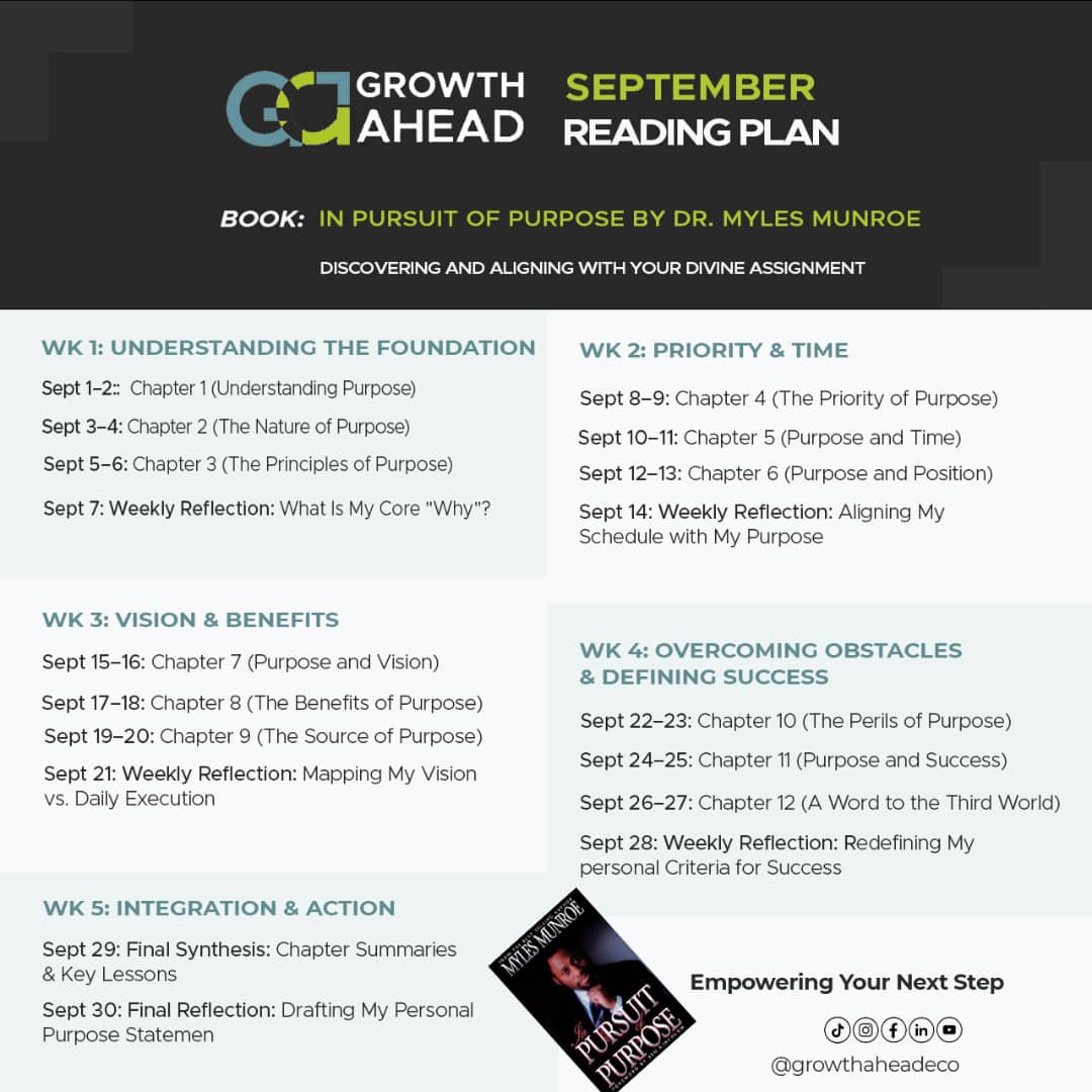 September Reading Plan — In Pursuit of Purpose